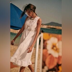 Sezane Zarri Dress Linen Ecru Size 40 (US 8)